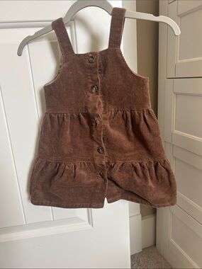 Chelsea & Violet Brown Corduroy Button-Front Pinafore Dress